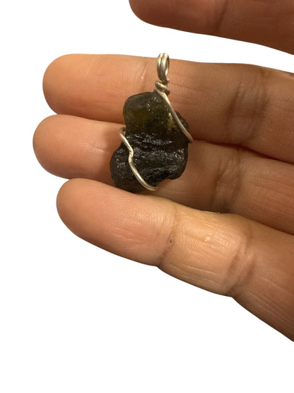 Moldavite (Olive Green) 3.28 Gms Pendant N378
