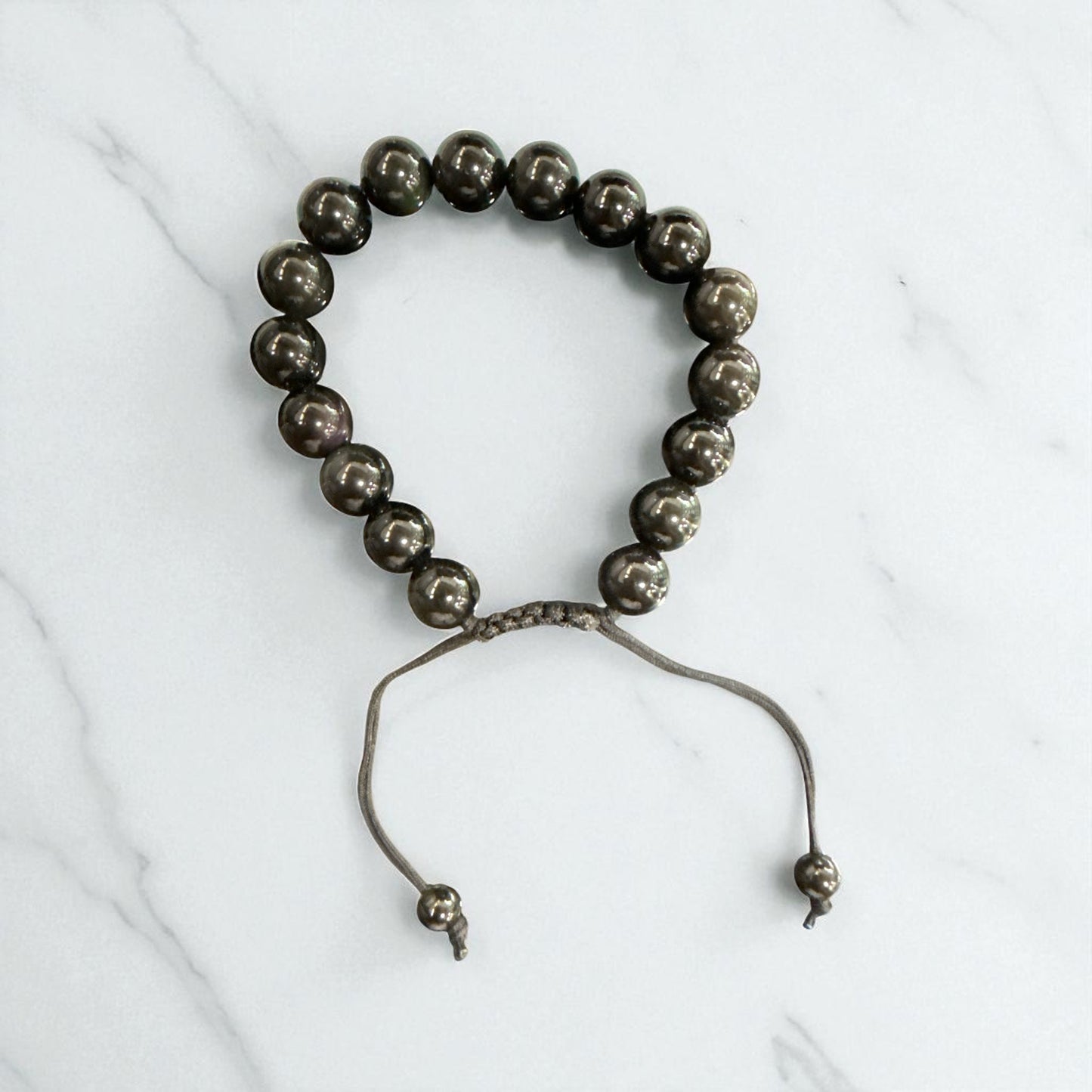 Genuine Black Tourmaline Bracelet 10mm with Adjustable Strings (Free shipping)