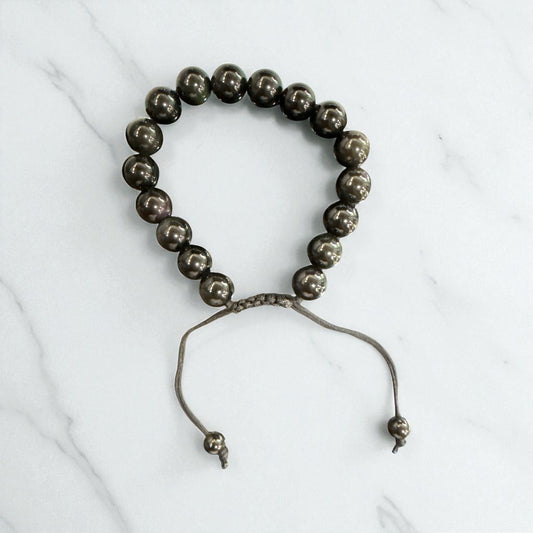 Genuine Black Tourmaline Bracelet 10mm with Adjustable Strings (Free shipping)