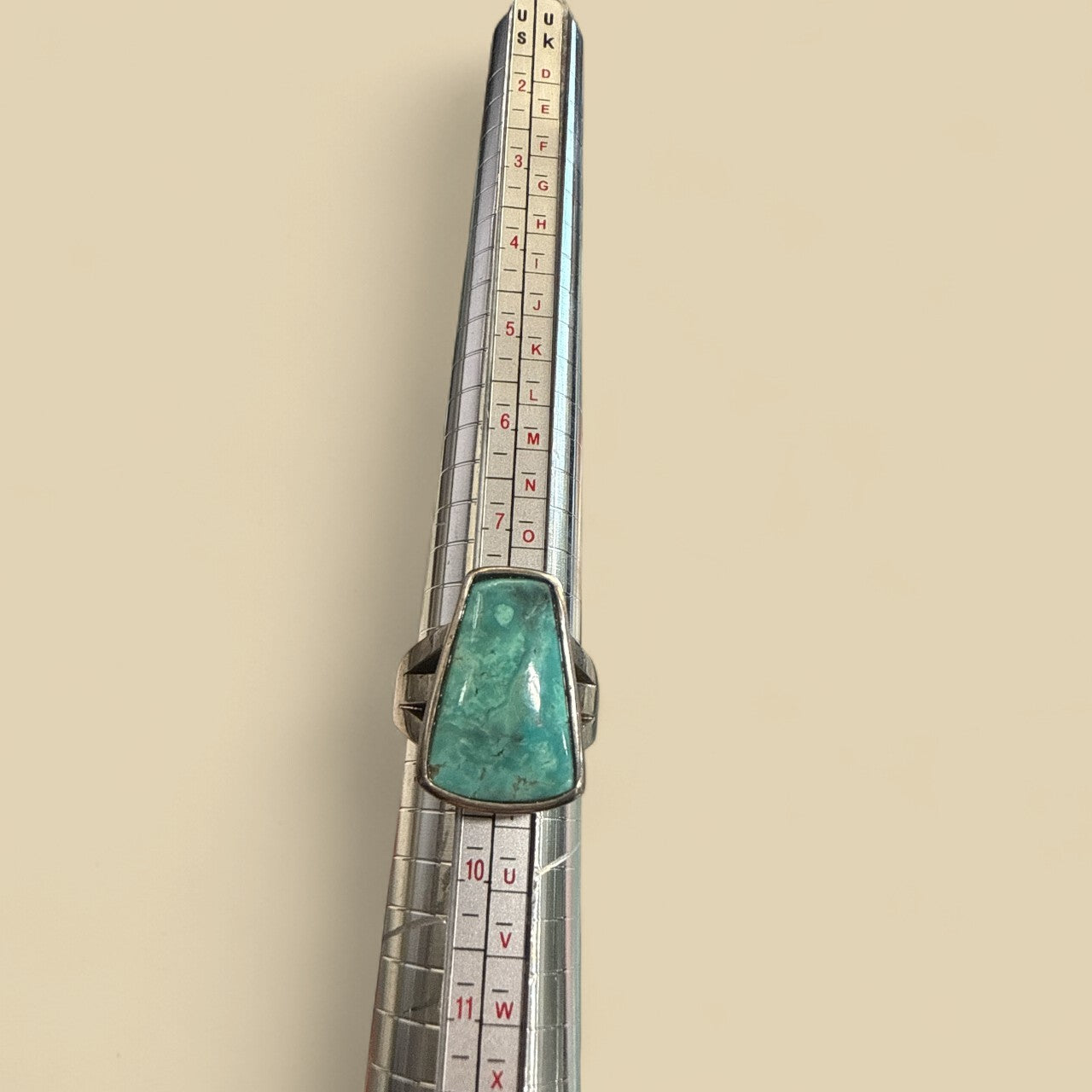 Genuine Turquoise Ring; Size: US 8.7 N421