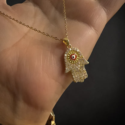 18K Gold plated Stainless Steel Evil Eye Necklace (free shipping)