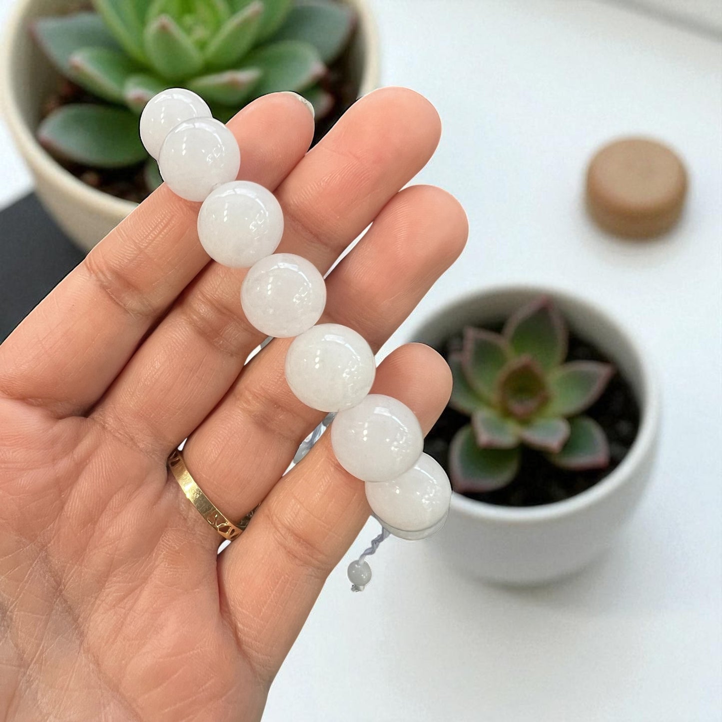 Genuine Calcite Bracelet 12mm with Adjustable Strings (Free shipping)