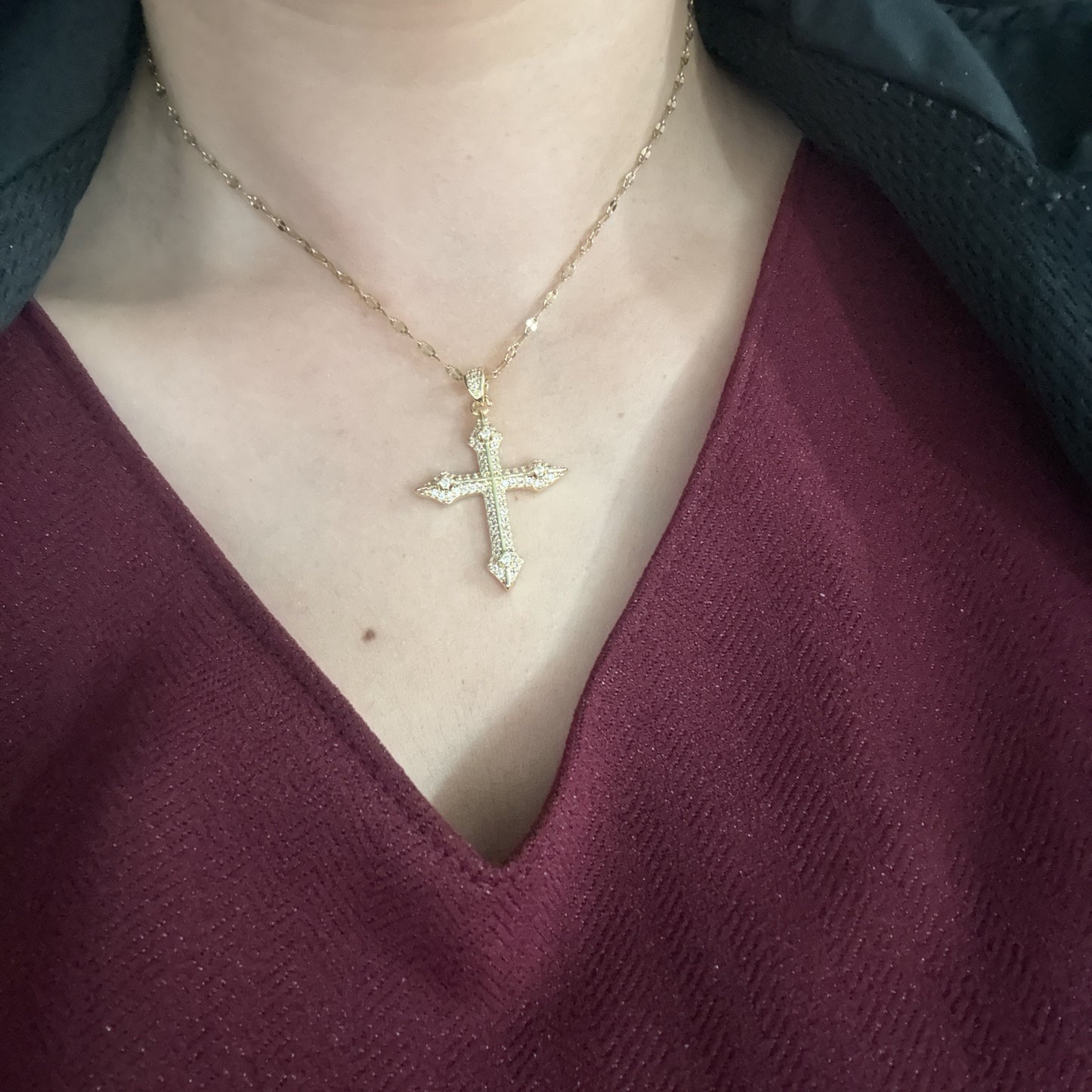18K Gold Plated Cross Necklace (Free shipping)