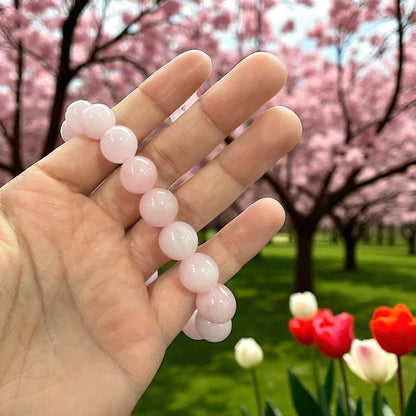 Genuine Rose quartz Bracelet 12mm with Adjustable Strings (Free shipping)