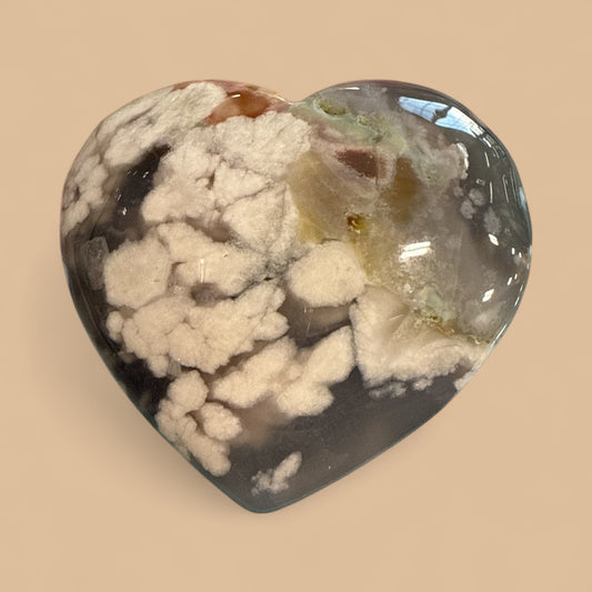 Genuine Heart Shaped flower Agate  N407