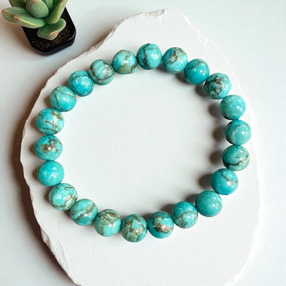 Genuine Turquoise Bracelet 9 mm  (Free shipping)