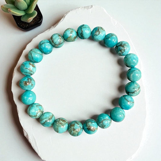 Genuine Turquoise Bracelet 9 mm  (Free shipping)