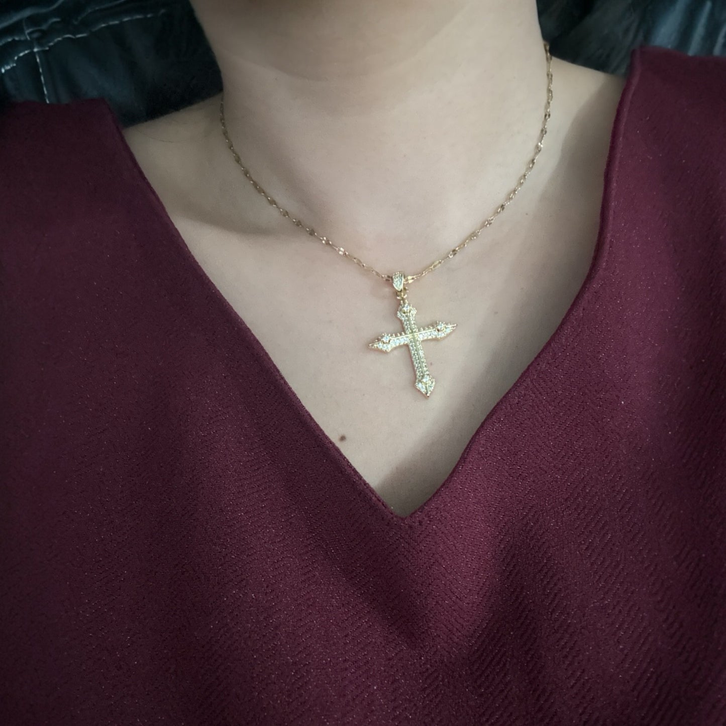 18K Gold Plated Cross Necklace (Free shipping)