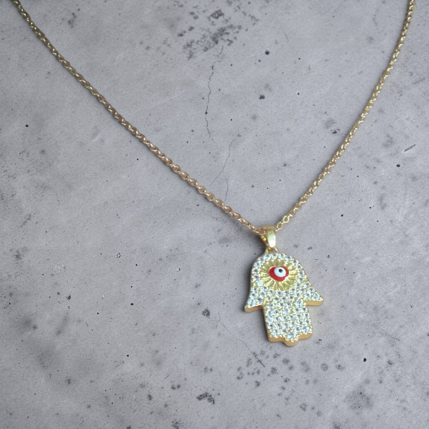 18K Gold plated Stainless Steel Evil Eye Necklace (free shipping)