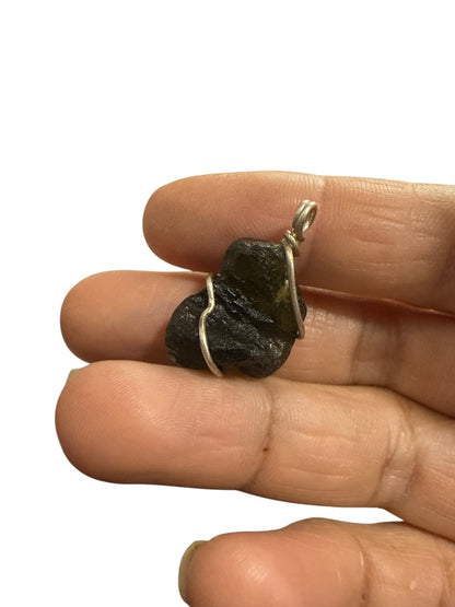 Moldavite (Olive Green) 3.28 Gms Pendant N378