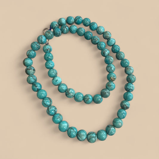 Genuine Turquoise Necklace with 60 beads N415