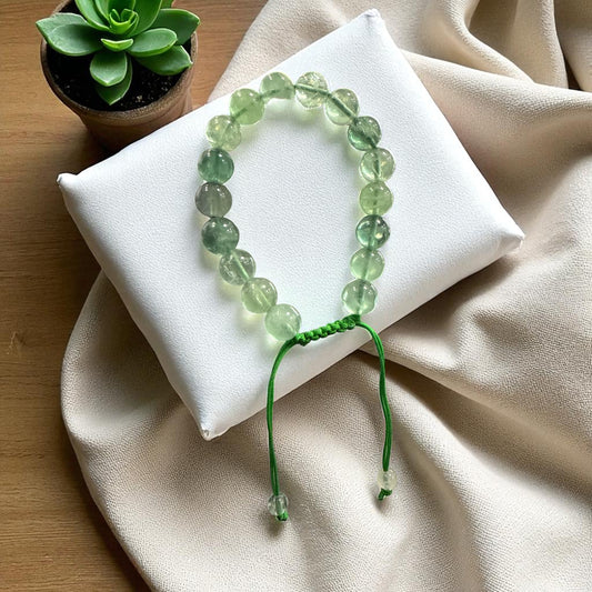 Genuine Green fluorite Bracelet 10mm with Adjustable Strings (Free shipping)