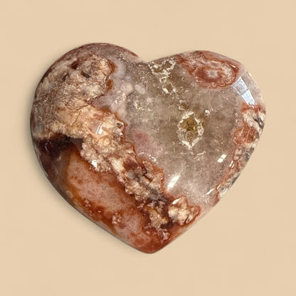 Genuine Heart Shaped flower Agate N408