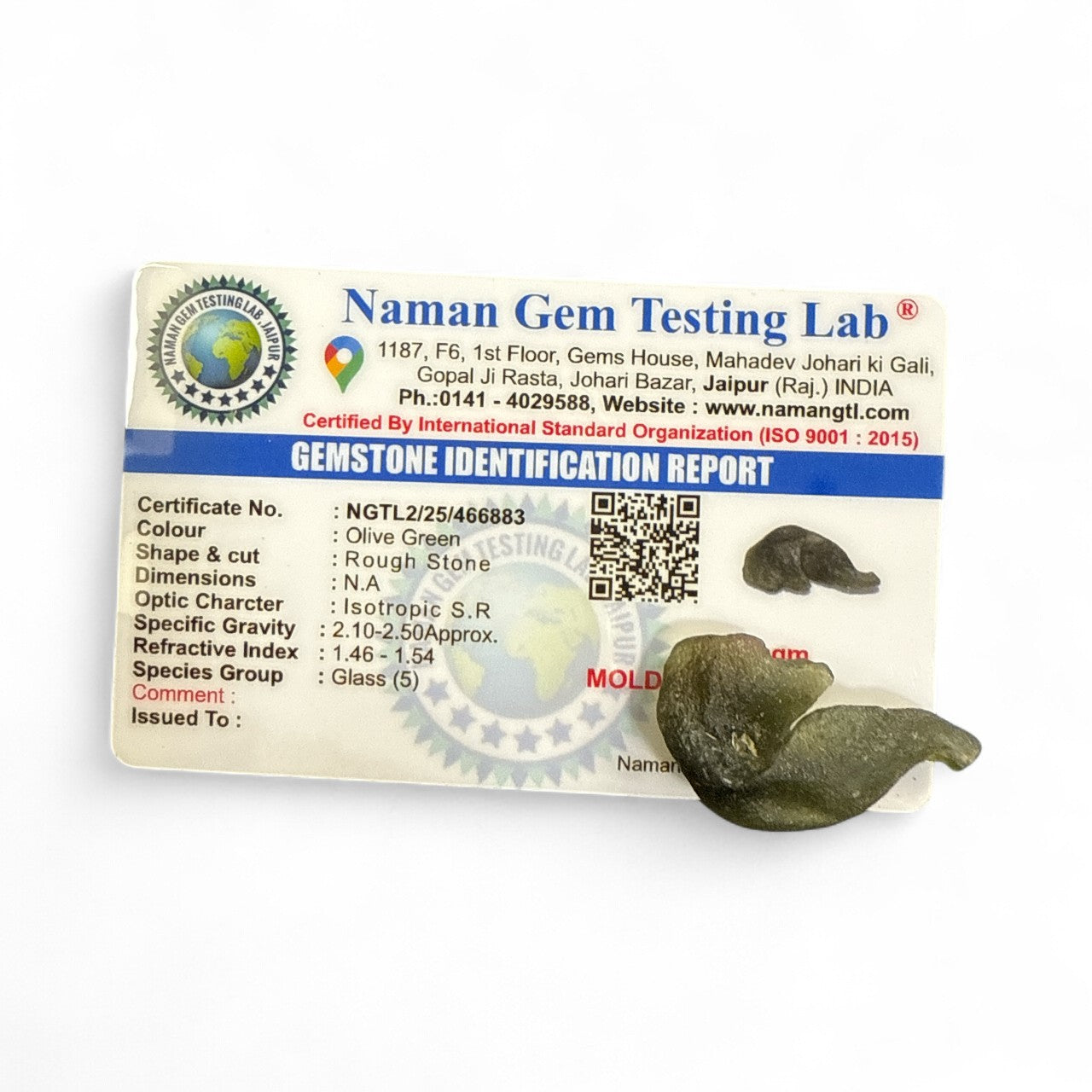 Moldavite (Olive Green) 3.852 Gms N384