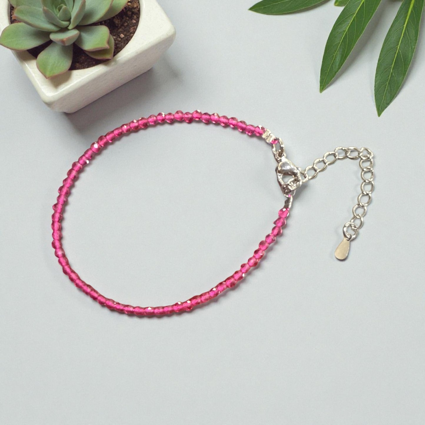 Red spinel bracelet adjustable N451