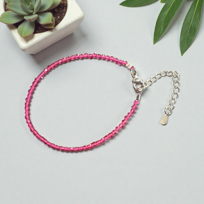 Red spinel bracelet adjustable N451
