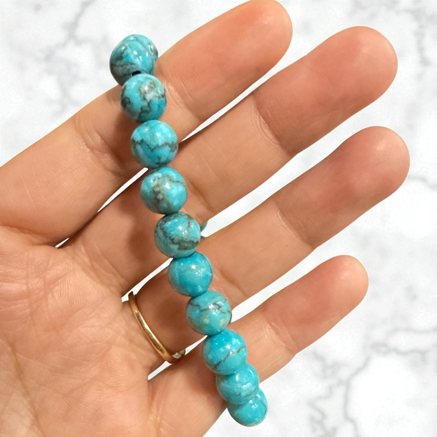 Genuine Turquoise Bracelet 9 mm  (Free shipping)