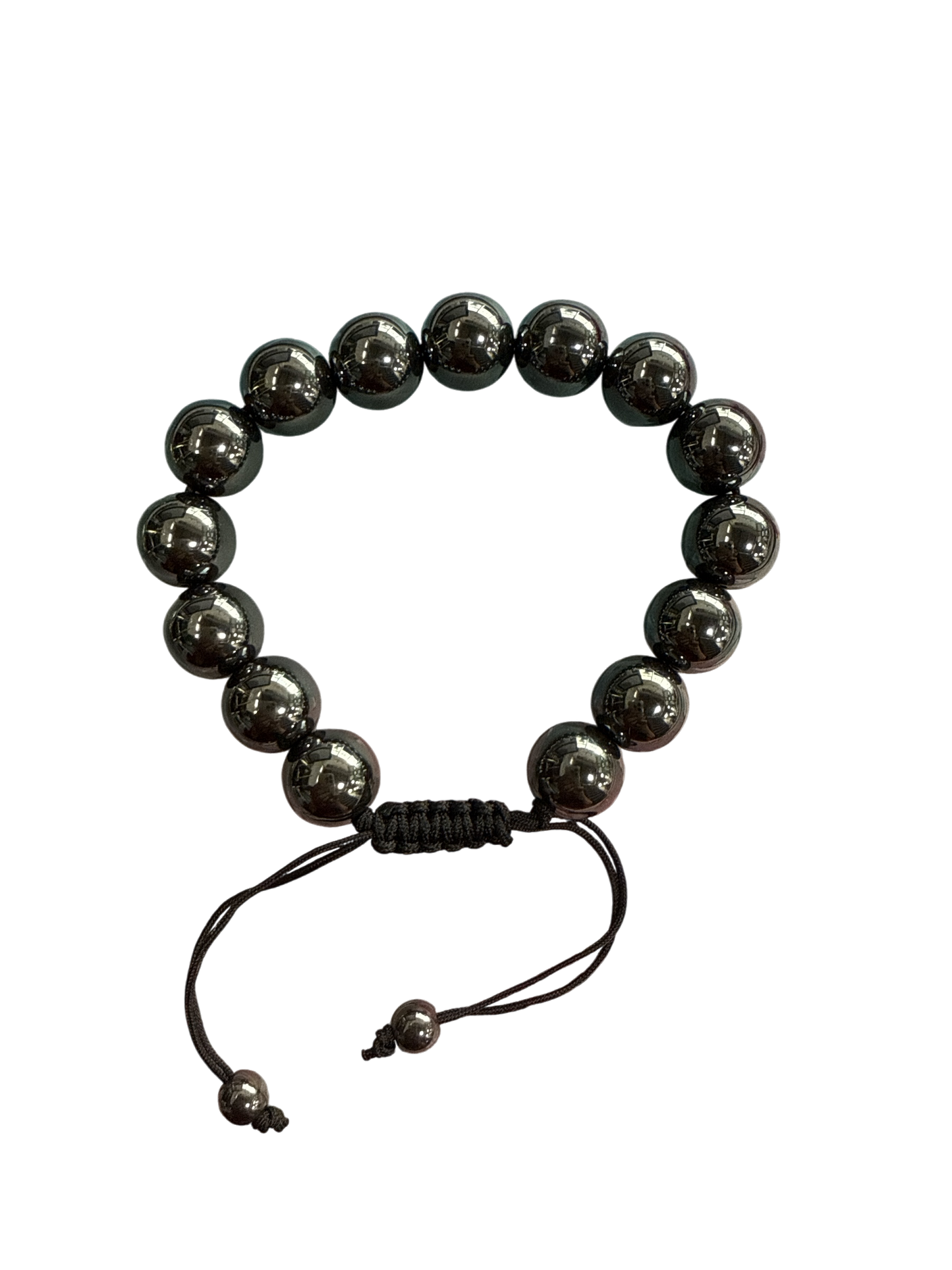 Genuine Hematite Bracelet 12mm with Adjustable Strings (Free shipping)