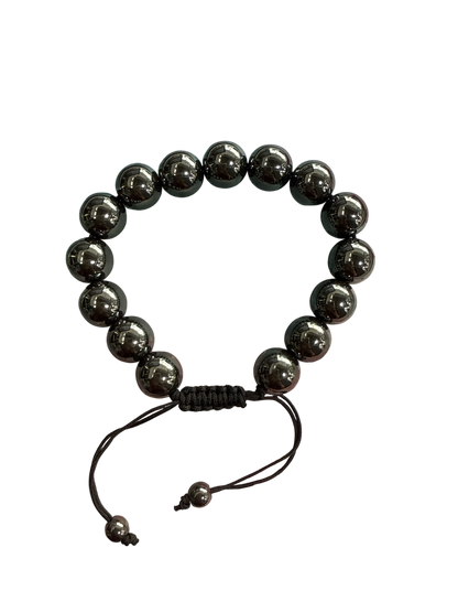 Genuine Hematite Bracelet 12mm with Adjustable Strings (Free shipping)