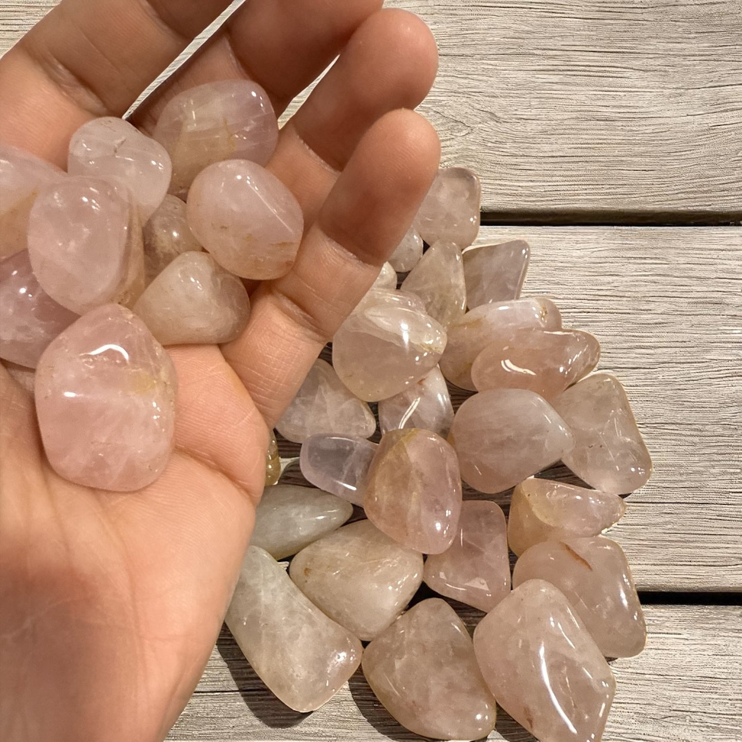 Genuine Rose quartz tumble Stones (5 pieces) free shipping