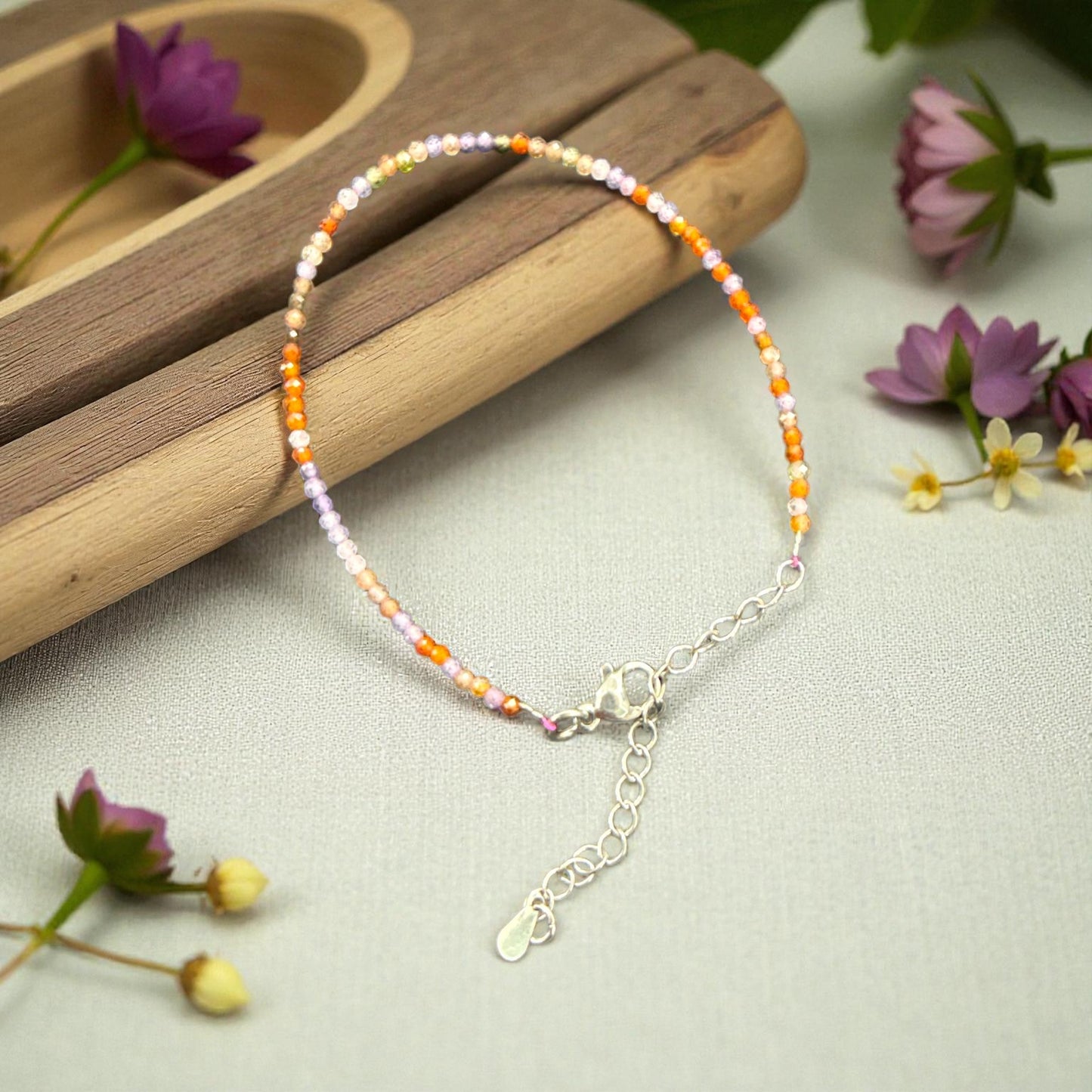 Orange Spinel bracelet adjustable N457