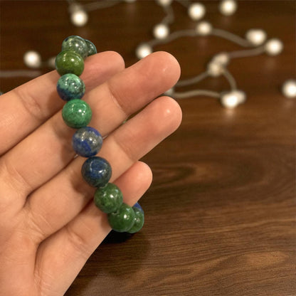 Genuine  Chrysocolla Bracelet 10mm with Adjustable Strings (Free shipping)