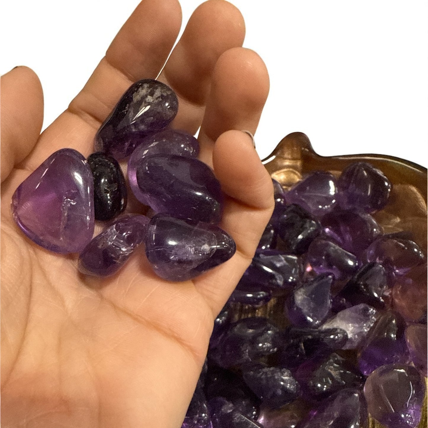 Natural Amethyst Tumble Stones (5 Pieces) (free shipping)
