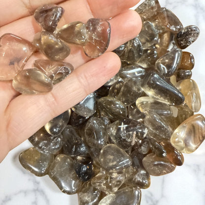 Natural smoky quartz tumble stones (free Shipping) 10 Pieces
