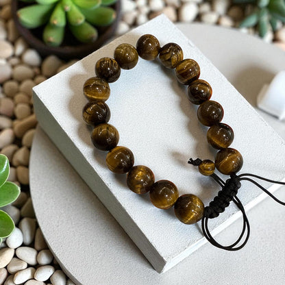 Genuine Tiger eye Bracelet 10mm with Adjustable Strings (Free shipping)