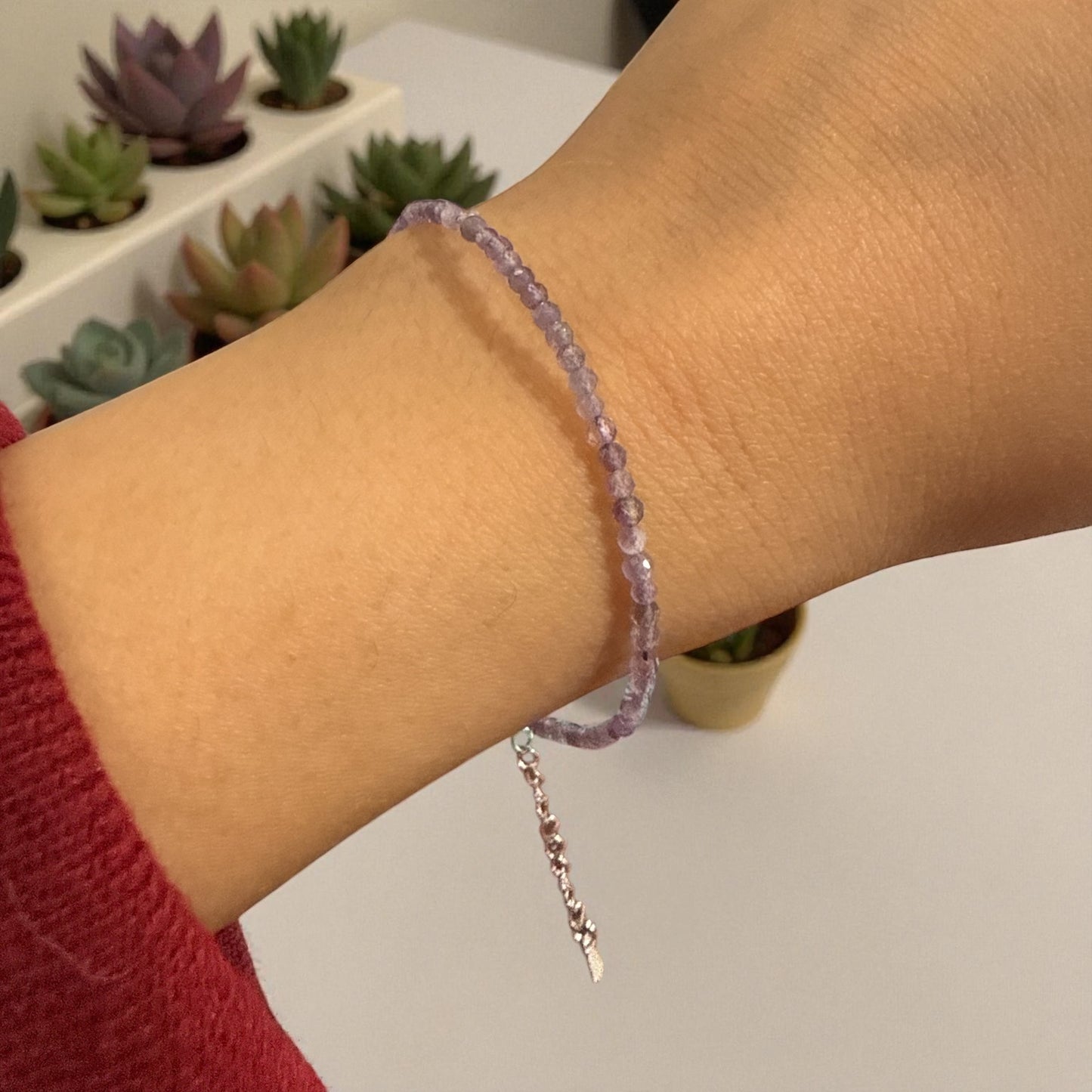 Amethyst bracelet adjustable N454