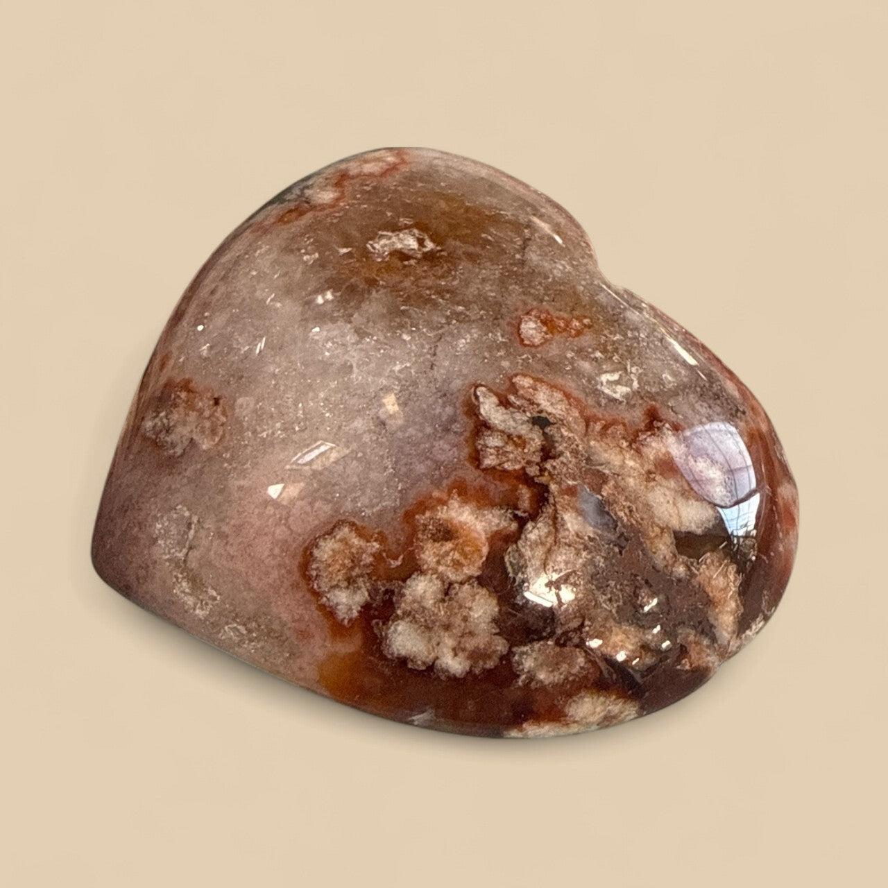 Genuine Heart Shaped flower Agate N408