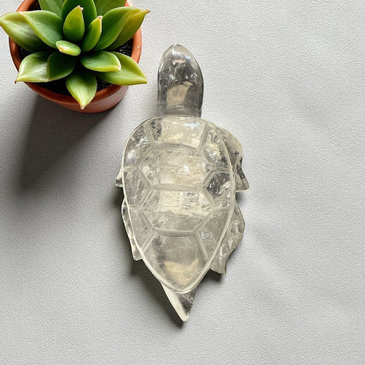 Genuine Clear Quartz turtle for Manifestation and Grounding