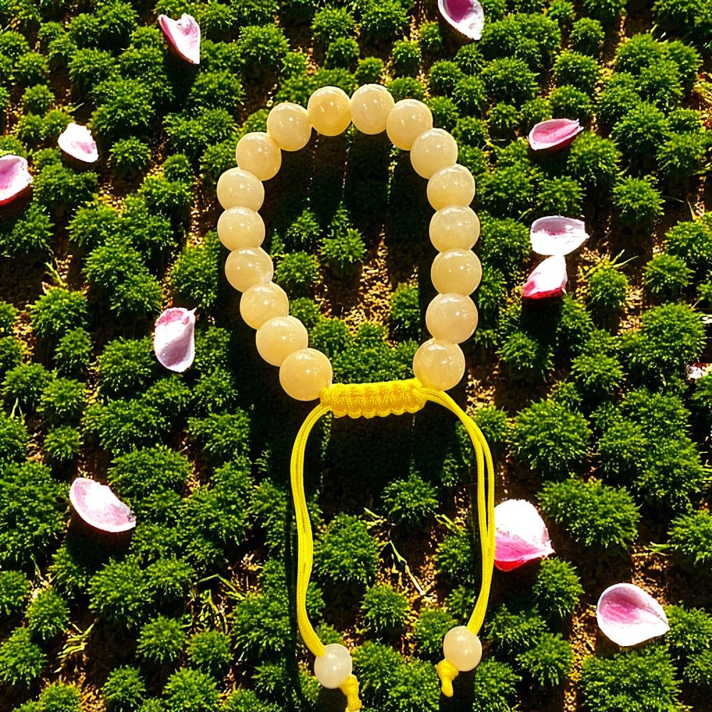 Genuine Honey Calcite Bracelet 10mm with Adjustable Strings (Free shipping)