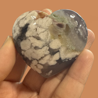 Genuine Heart Shaped flower Agate  N407