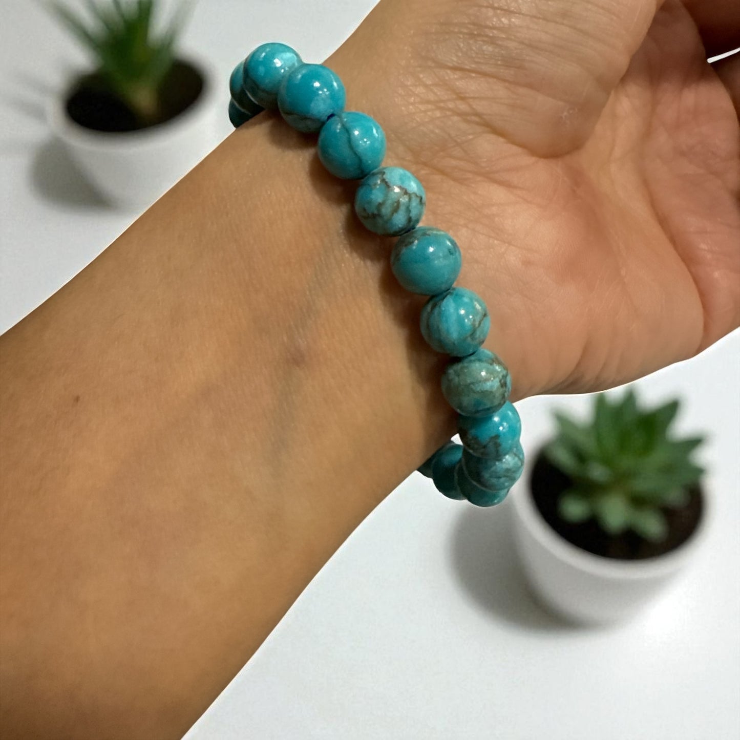 Genuine Turquoise Bracelet 9 mm  (Free shipping)