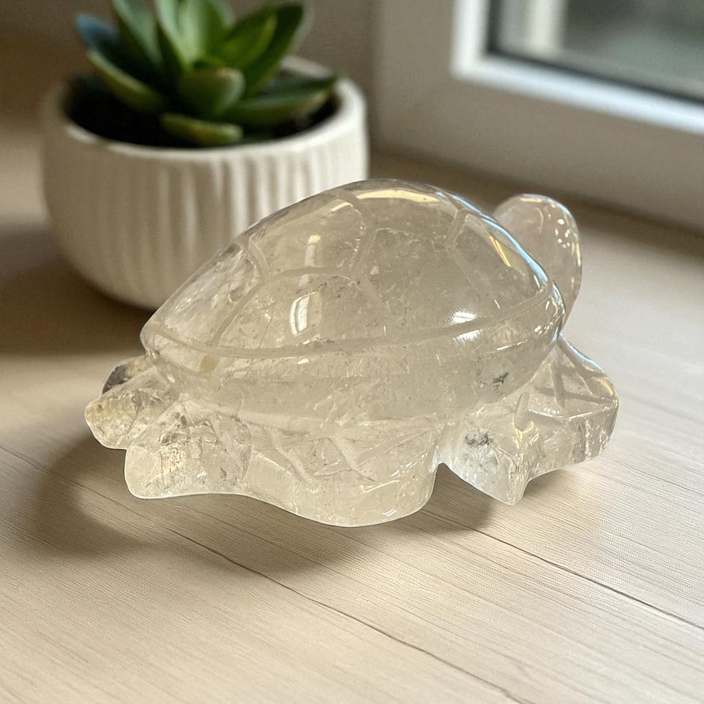 Genuine Clear Quartz turtle for Manifestation and Grounding