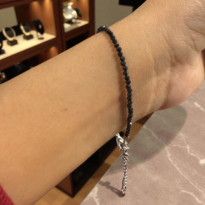 Black spinel bracelet adjustable N450