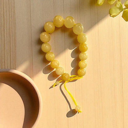 Genuine Honey Calcite Bracelet 12mm with Adjustable Strings (Free shipping)