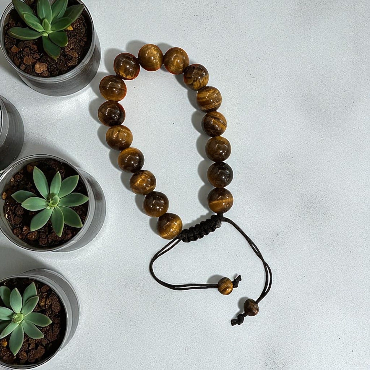 Genuine Tiger eye Bracelet 10mm with Adjustable Strings (Free shipping)