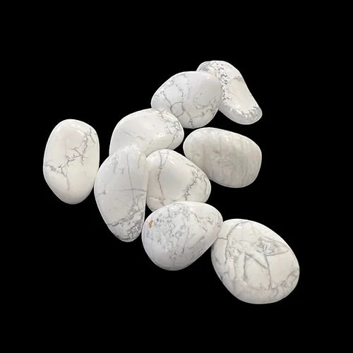 Howlite stone tumbled 5 pieces  ( Free Shipping )