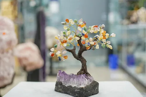 Crystal Tree Chakra Crystal Money Tree Reiki Healing Crystal Gemstone Bonsai ( Free Shipping )