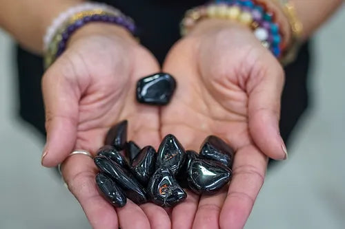 Black Tourmaline tumbled  5 piece ( Free Shipping )