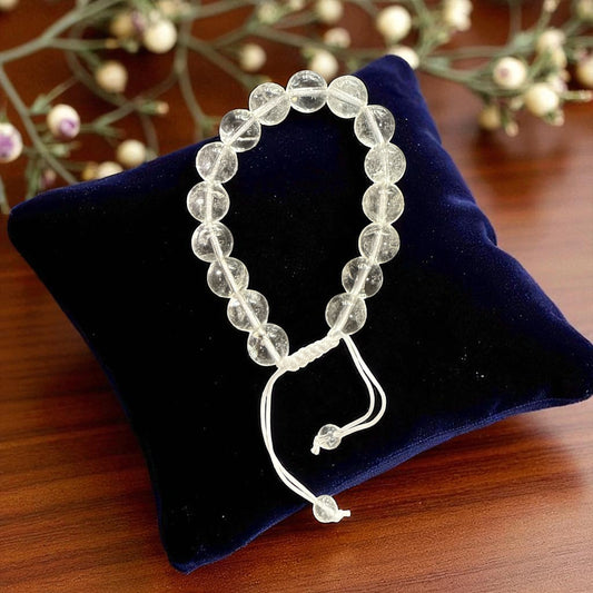 Genuine Clear Quartz Bracelet 12mm with Adjustable Strings (Free shipping)