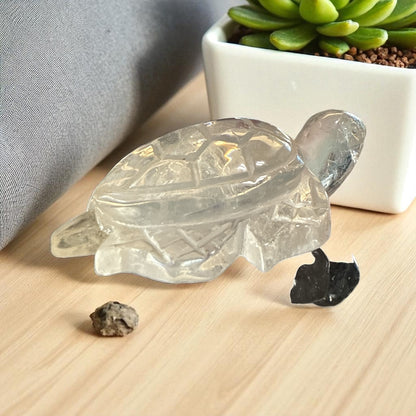 Genuine Clear Quartz turtle for Manifestation and Grounding