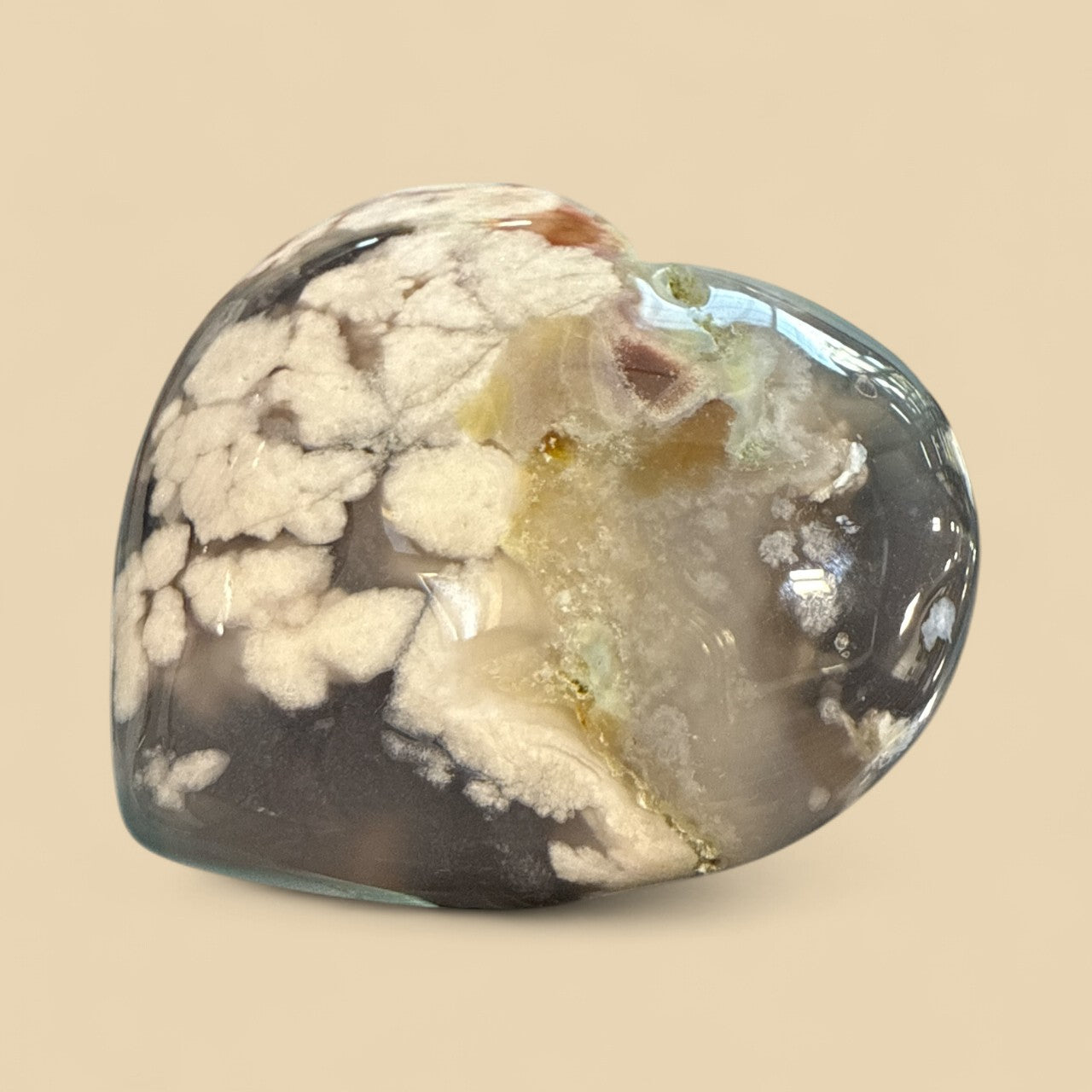 Genuine Heart Shaped flower Agate  N407