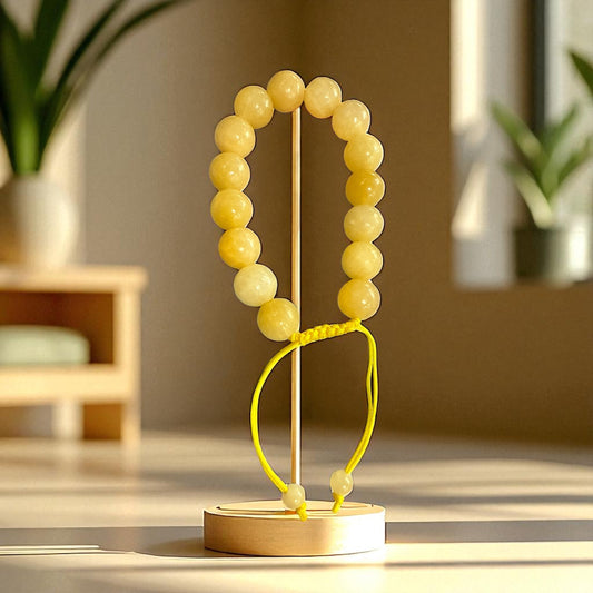 Genuine Honey Calcite Bracelet 12mm with Adjustable Strings (Free shipping)