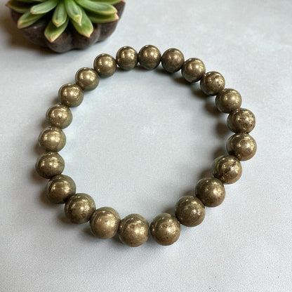 Genuine Pyrite Bracelet 8 mm (Free shipping)