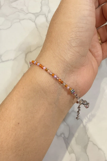 Orange Spinel bracelet adjustable N457