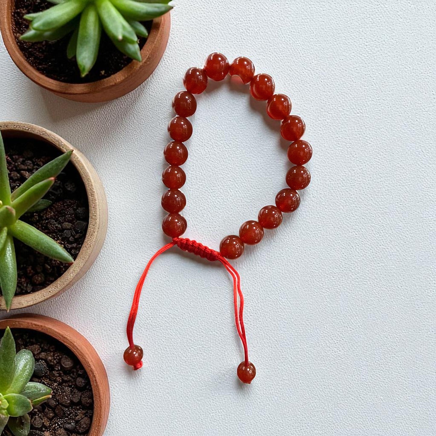 Genuine Carnelian Bracelet 10mm with Adjustable Strings (Free shipping)