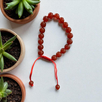Genuine Carnelian Bracelet 10mm with Adjustable Strings (Free shipping)